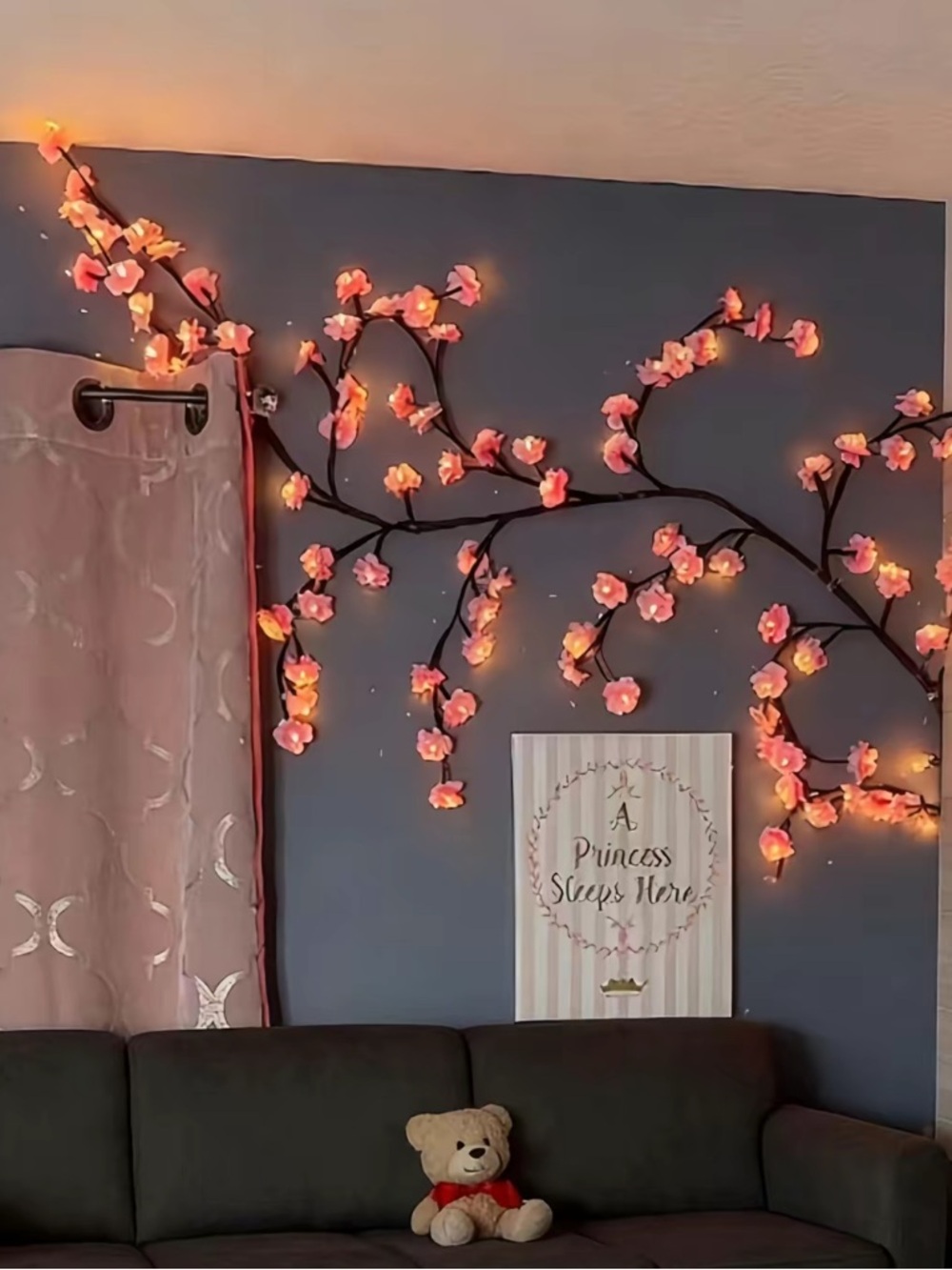 LED Cherry Blossom Wall Lights - Pink Branch Dรฉcor
